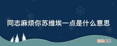 同志麻烦你苏维埃一点是什么意思?