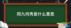 同九何秀是什么意思?