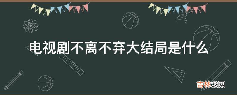 电视剧不离不弃大结局是什么?