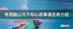 电视剧山月不知心底事演员表介绍?