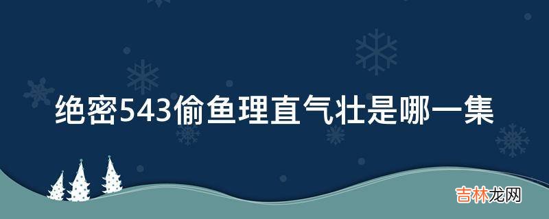 绝密543偷鱼理直气壮是哪一集?