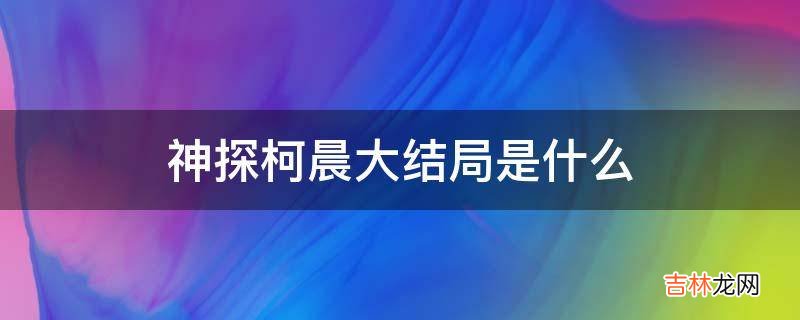 神探柯晨大結局是什麽?