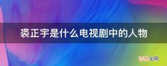 裘正宇是什么电视剧中的人物?