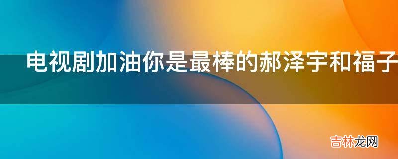 电视剧加油你是最棒的郝泽宇和福子结局在一起了吗?