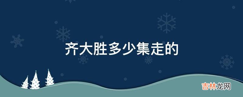 齐大胜多少集走的?