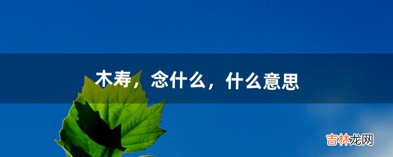 木+寿,念什么,什么意思(木寿是什么字)