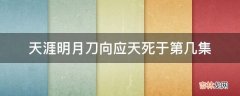 天涯明月刀向应天死于第几集?