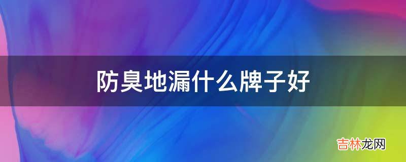 防臭地漏什么牌子好?