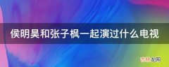 侯明昊和张子枫一起演过什么电视?