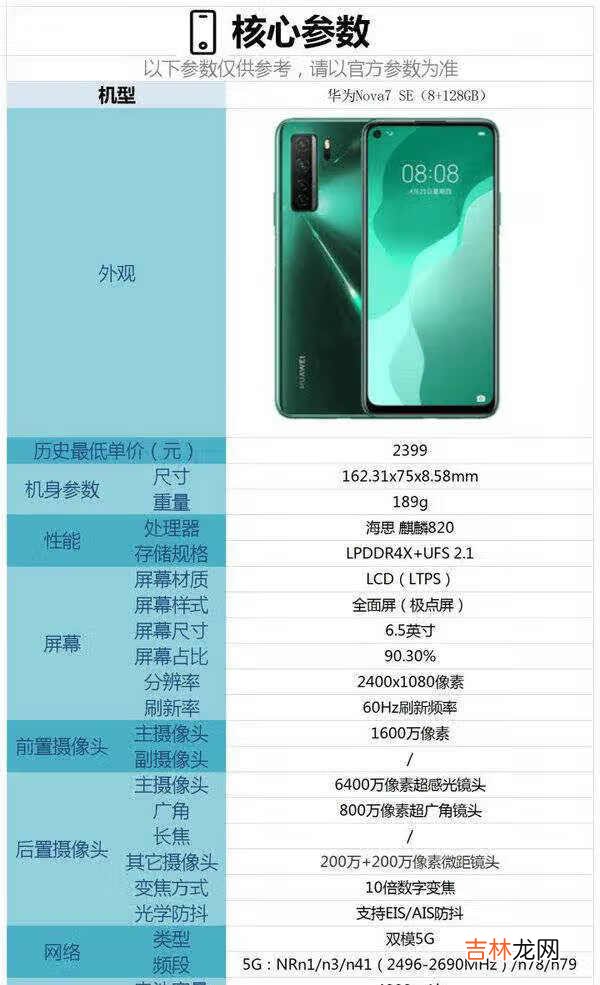 华为nova7se参数_华为nova7se参数配置详情