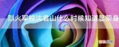 烈火军校沈君山什么时候知道显荣身份?