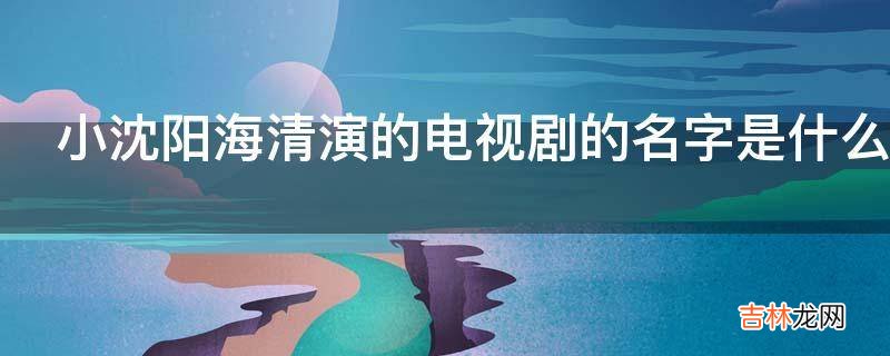 小沈阳海清演的电视剧的名字是什么?