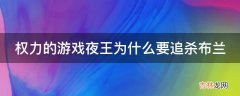 权力的游戏夜王为什么要追杀布兰?