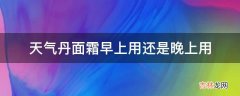 天气丹面霜早上用还是晚上用?