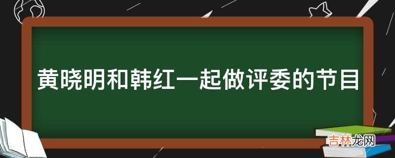 黄晓明和韩红一起做评委的节目?