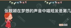 张靓颖在梦想的声音中唱短发是第几期?