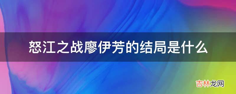 怒江之战廖伊芳的结局是什么?