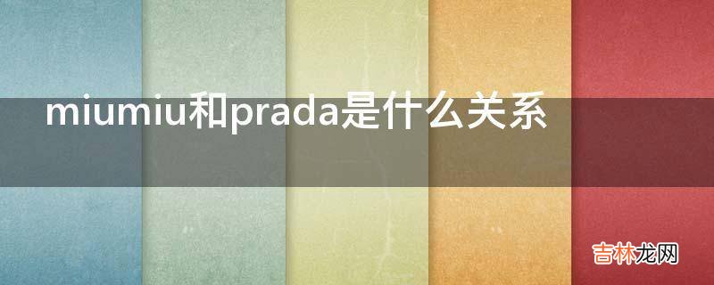 miumiu和prada是什么关系?