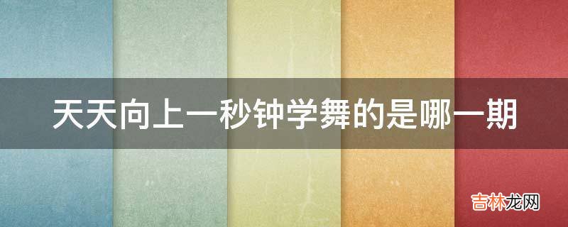 天天向上一秒钟学舞的是哪一期?