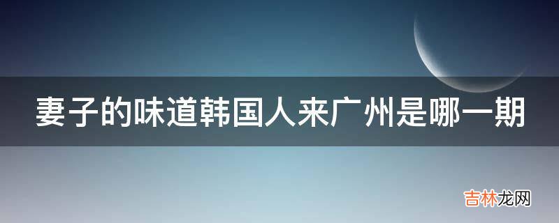 妻子的味道韩国人来广州是哪一期?