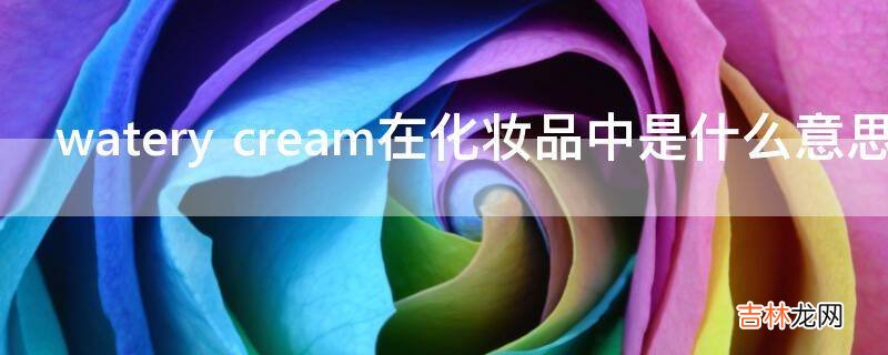 watery cream在化妆品中是什么意思?