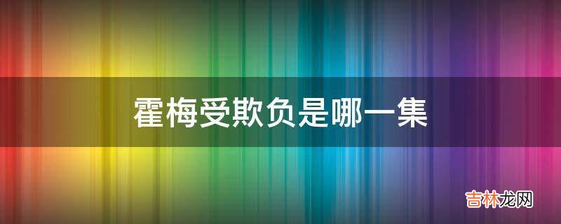 霍梅受欺负是哪一集?