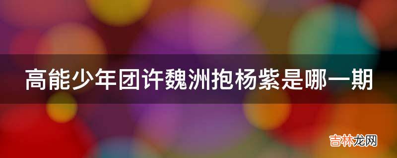 高能少年团许魏洲抱杨紫是哪一期?