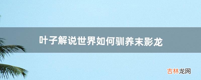 叶子解说世界如何驯养末影龙（末影龙快速孵化)