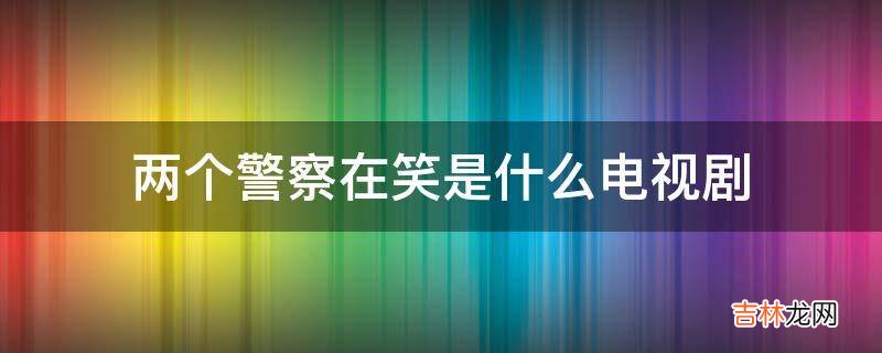 两个警察在笑是什么电视剧?