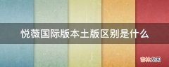 悦薇国际版本土版区别是什么?