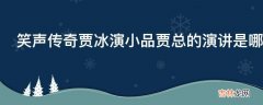 笑声传奇贾冰演小品贾总的演讲是哪一期?