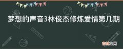 梦想的声音3林俊杰修炼爱情第几期?