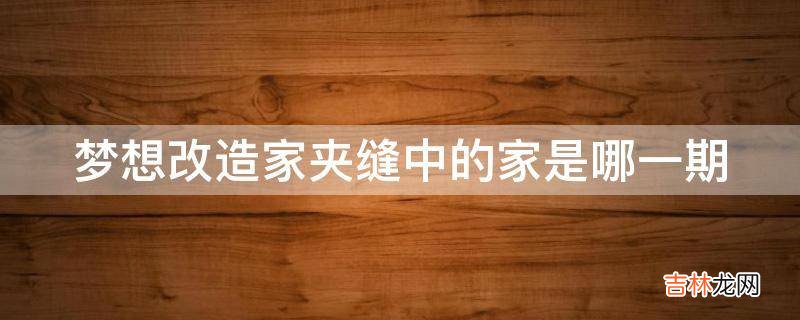 梦想改造家夹缝中的家是哪一期?