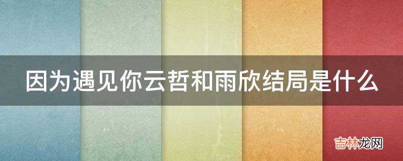 因为遇见你云哲和雨欣结局是什么?