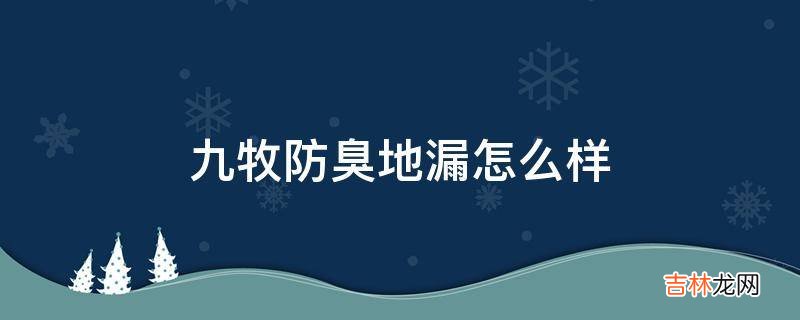 九牧防臭地漏怎么样?
