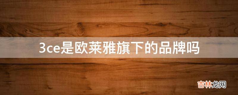 3ce是欧莱雅旗下的品牌吗?