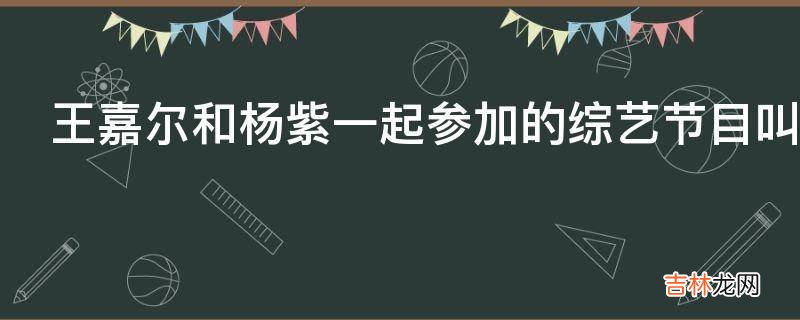 王嘉尔和杨紫一起参加的综艺节目叫什么?