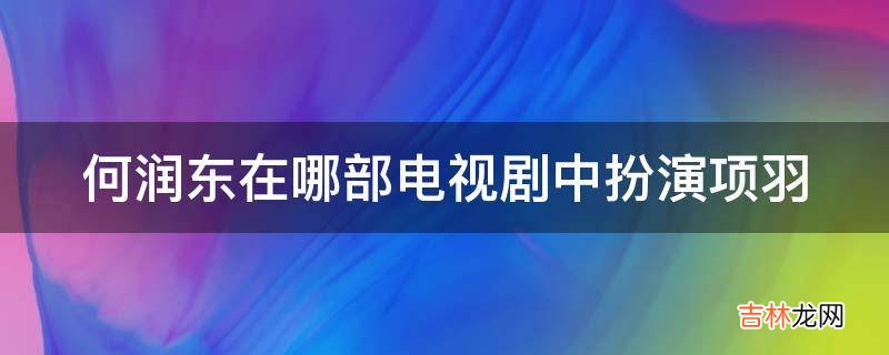 何润东在哪部电视剧中扮演项羽?