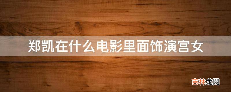 郑凯在什么电影里面饰演宫女?