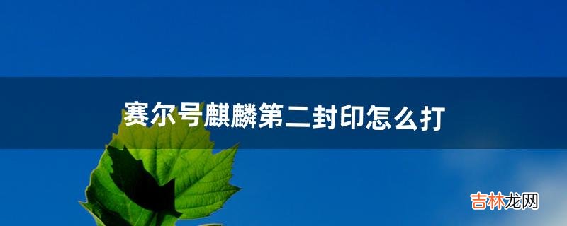 赛尔号麒麟第二封印怎么打，我有四只尼奥（赛尔号麒麟六道封印的效果)