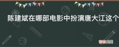 陈建斌在哪部电影中扮演唐大江这个角色?