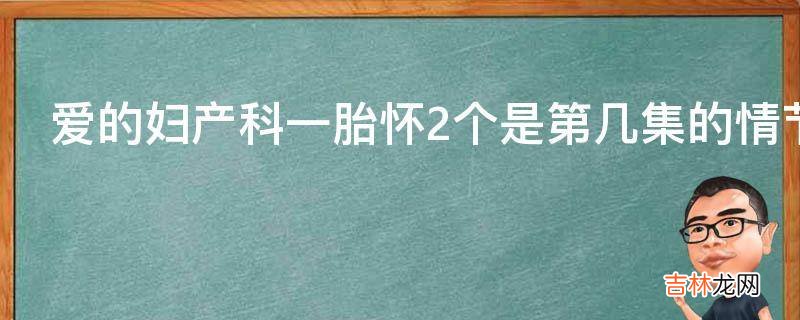 爱的妇产科一胎怀2个是第几集的情节?