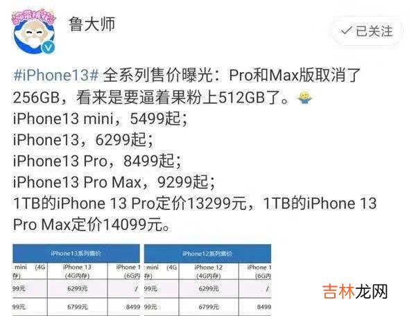 iphone13预计多少钱一部_iPhone13全新系列机型价格