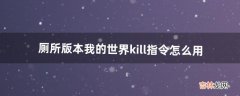 厕所版本我的世界kill指令怎么用（我的世界洗手台指令)