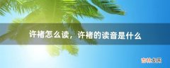 许褚怎么读，许褚的读音是什么（许褚读音怎么读)