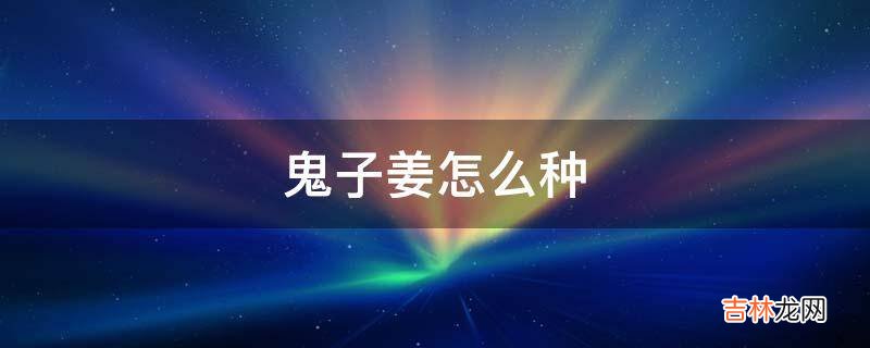 鬼子姜怎么种?