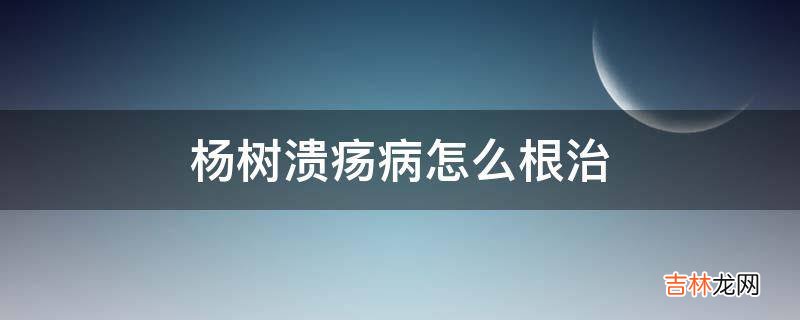 杨树溃疡病怎么根治?