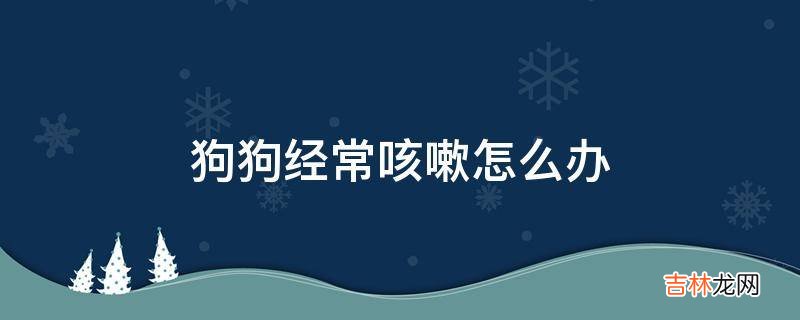 狗狗经常咳嗽怎么办?