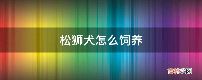 松狮犬怎么饲养?