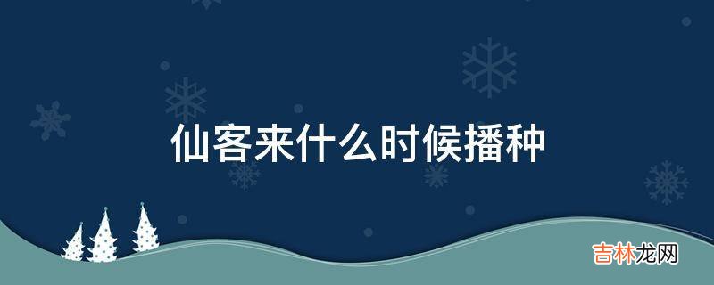 仙客来什么时候播种?